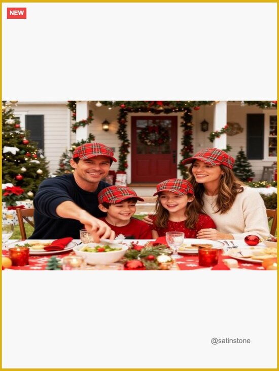 Vintage Plaid Adjustable Baseball Cap, Unisex Dad Hat, Polyester, Snapback